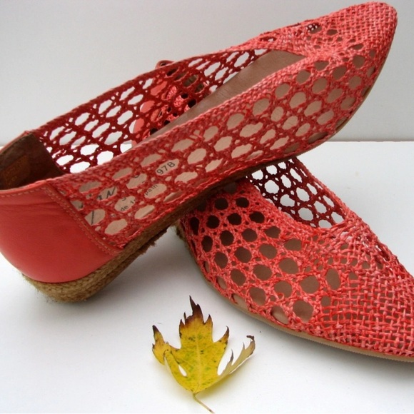 UNIQUE GAIMO CORAL LEATHER SHOES/BALLET - Picture 1 of 4